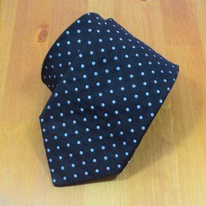 $330 BRIONI Navy Blue polka Geometric Handmade woven jacquard dégradé silk tie